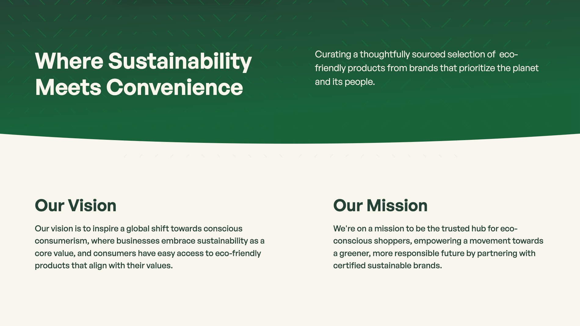 Header of the Mission page